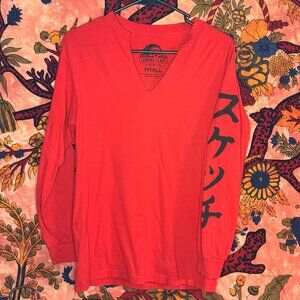 Red Longsleeve Lurking Class Graphic Tee